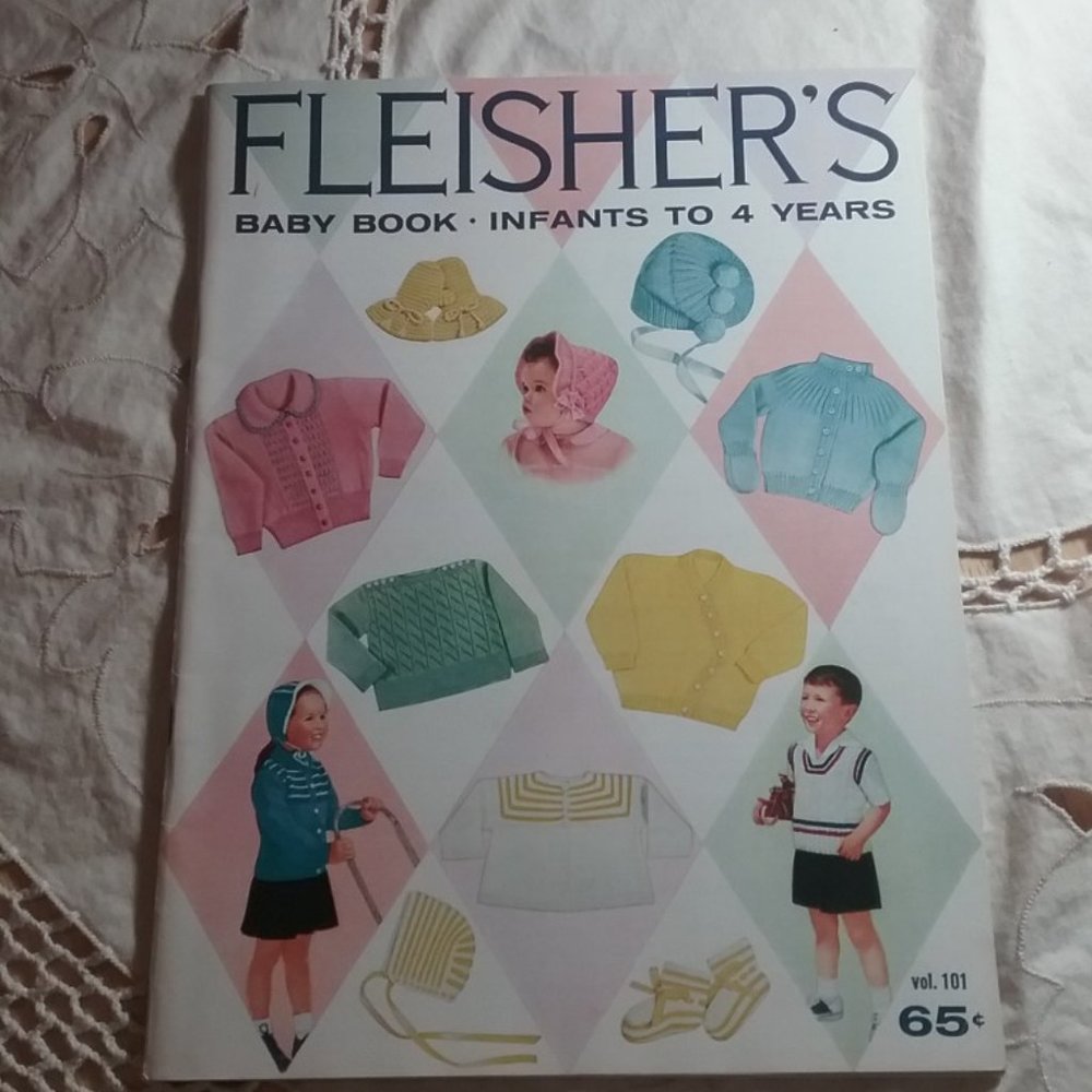 Vtg Fleishers Baby Book 1957 Knits for baby to 4y